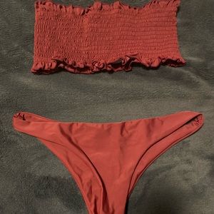 Burgundy Bandeau Bikini